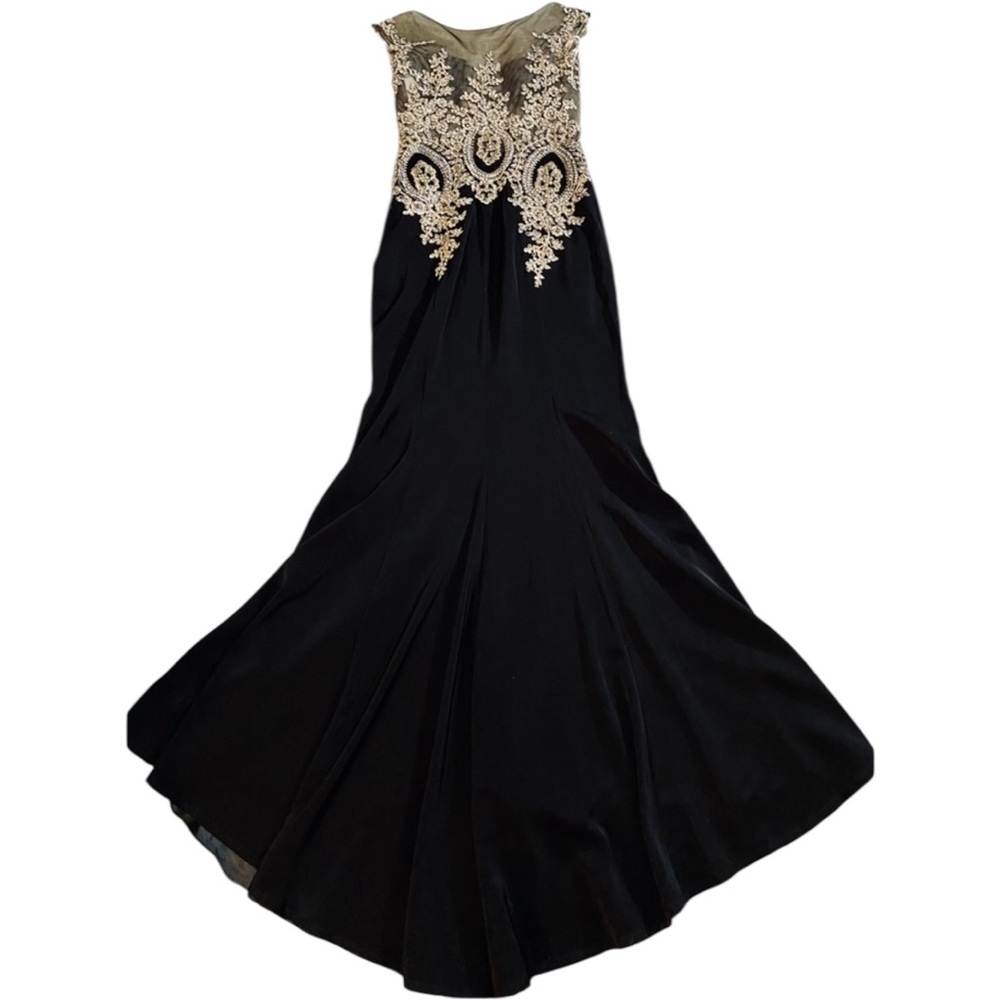 Cinderella Divine Gown 35 Illusion Bodice Gold Lace Crystals - Picture 3 of 15